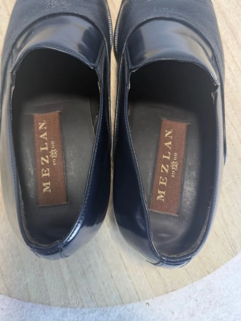 Mezlan 12807 Black Leather Slip On Loafers Dress Shoes Mens US 7 M